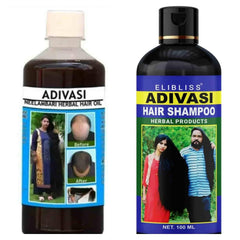 Adivasi Herbal Shampoo and Adivasi Neelambari Herbal Hair Oil Pack of 2